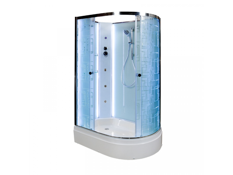 Купить Душевая кабина Deto Em EM2712 L/R LED гм 120 x 80 см, с крышей, с Led подсветкой, с гидромассажем