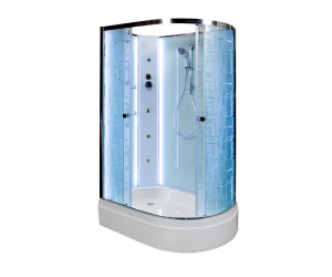 Душевая кабина Deto Em EM2712 L/R LED гм 120 x 80 см, с крышей, с Led подсветкой, с гидромассажем