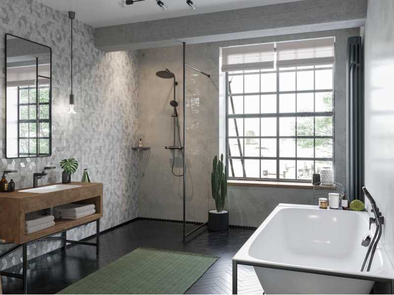 Купить Душевая система Hansgrohe Croma Select S 26890340, термостатическая, чёрный хром