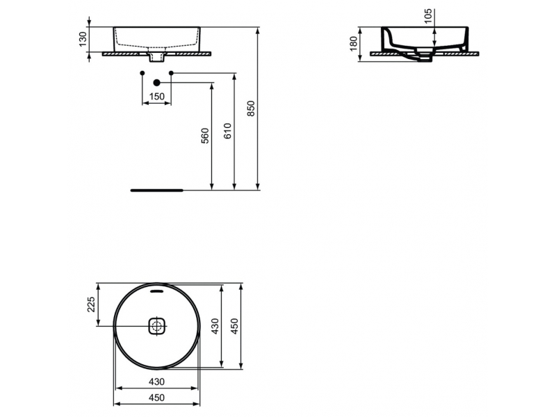 Купить Раковина Ideal Standard Strada II Round Vessel 45 см, белый, T296101