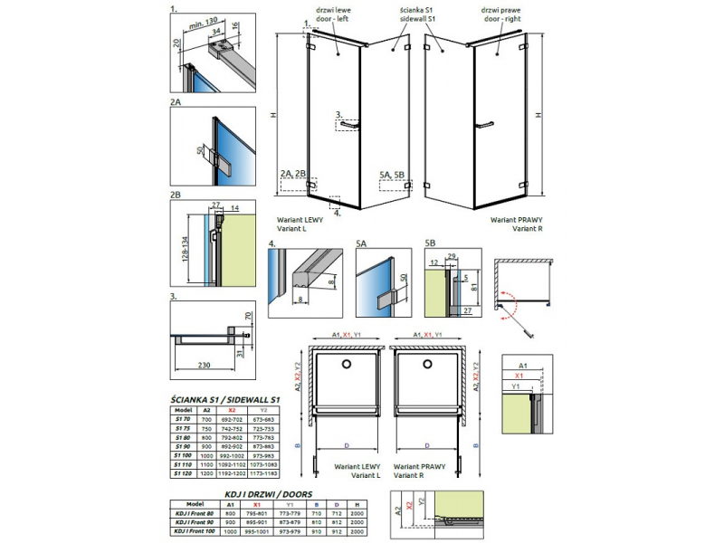 Купить Душевой уголок Radaway Arta KDJ I 80 x 80, левая дверь, стекло прозрачное