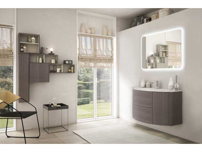 Купить Тумба под раковину Cezares Eden 54408 121 см подвесная, цвет rovere scuro soft