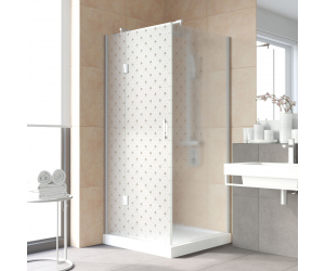 Душевой уголок Vegas Glass AFP-Fis Lux, 100 x 100 x 199.5 см, профиль матовый хром, стекло флёр-де-лис
