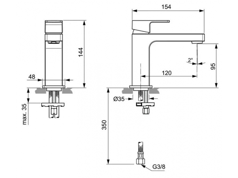 Купить Смеситель Ideal Standard Edge для раковины, хром, A7103AA