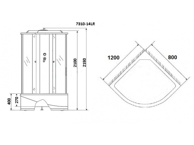 Купить Душевая кабина Niagara NG-7310-14L/R, 120 x 80 см