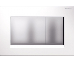 Клавиша Geberit Omega Type 30 115.080.KL.1, белая, матовый хром