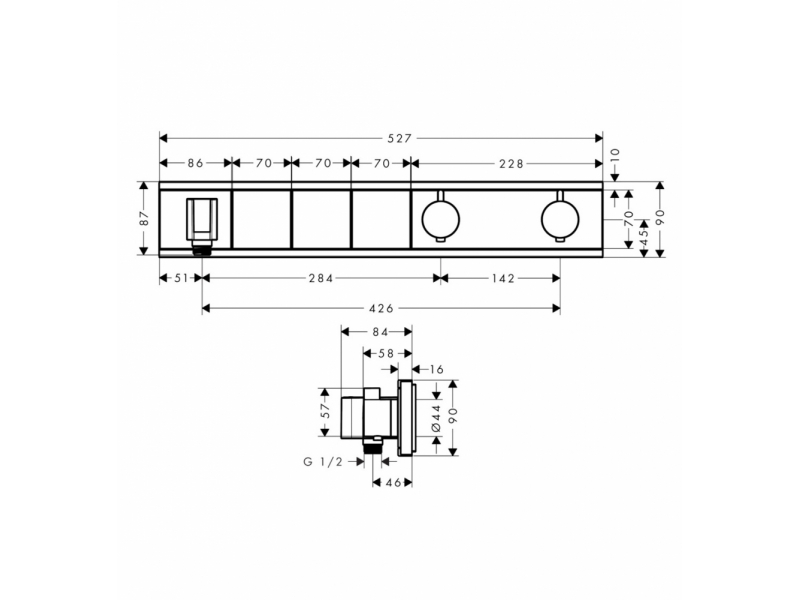 Купить Смеситель Hansgrohe RainSelect для душа, термостатический, белый/хром, 15356400