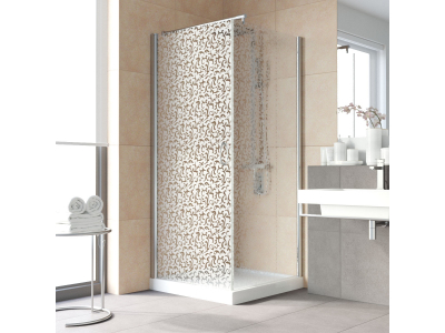 Душевой уголок Vegas Glass EP-Fis Lux, 90 x 90 x 199.5 см, профиль глянцевый хром, стекло фея