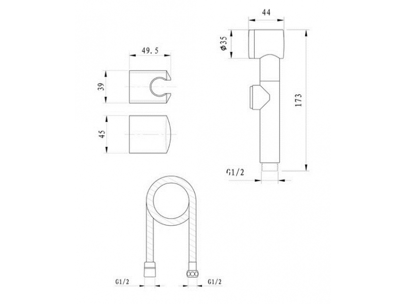 Купить Гигиенический душ Caprigo Parts для биде, хром, 99-553-crm