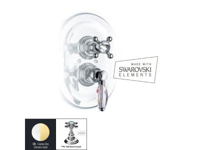 Термостат Nicolazzi Termostatico Half Dome Crystal 4909CO93 хром/золото для душа