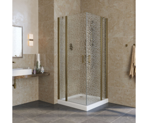 Душевой уголок Vegas Glass EFA Lux, 110 x 110 x 199.5 см, профиль бронза, стекло фея