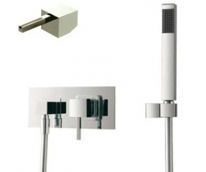 Смеситель Bandini Ice Cube 2 754520PN00LR для душа, никель/ручка белый дуб