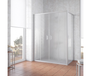 Душевой уголок Vegas Glass Z2P+ZPV, 210 x 100 x 190 см, профиль матовый хром, стекло шиншилла