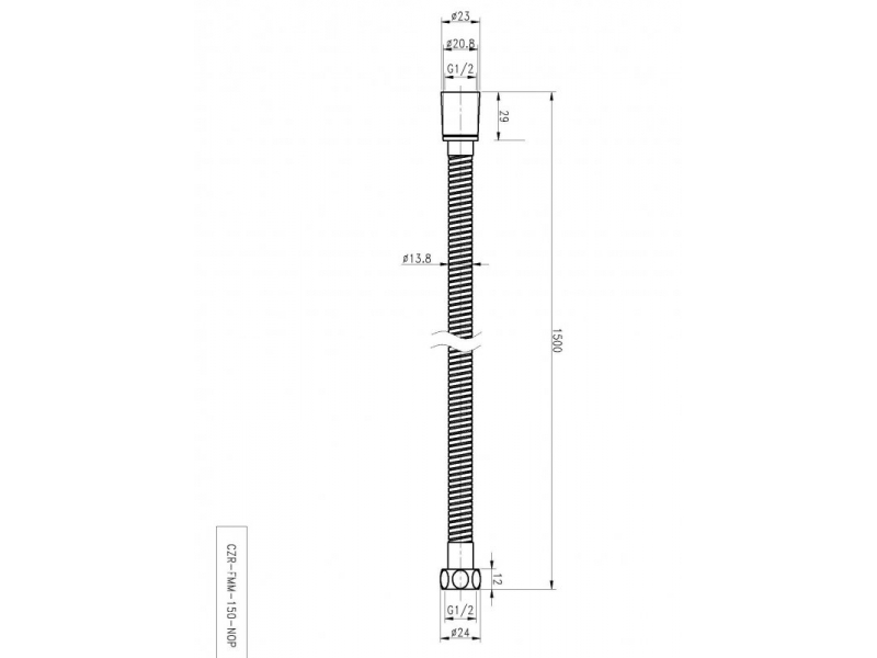 Купить Душевой шланг Cezares 150 см, черный матовый, CZR-FMM-150-NOP