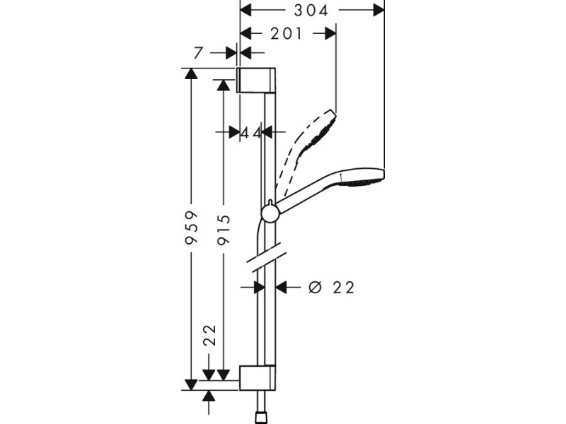Купить Душевой гарнитур Hansgrohe Select E 1j Uni 26595400, белый/хром