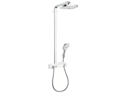 Душевая система Hansgrohe Raindance Select E 300 2jet ST Showerpipe EcoSmart 27283400, белый/хром