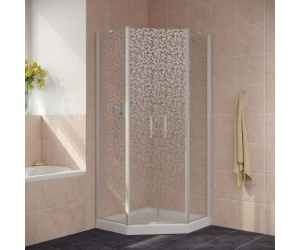 Душевой уголок Vegas Glass EFA-Pen Lux, 100 x 100 x 199.5 см, профиль белый, стекло ретро
