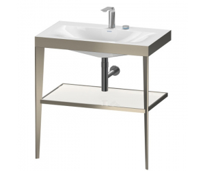 Консоль напольная Duravit XViu XV4715EB185 80 x 48 x 85 см с полкой, с раковиной без перелива, 2 отв., champagne matt/white high gloss lacquer