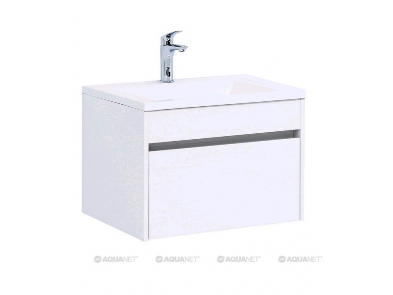Купить Тумба под раковину Aquanet Токио 58 00236916 (подвесная, 1 ящик), цвет белый