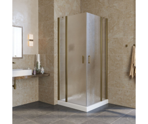 Душевой уголок Vegas Glass EFA Lux, 120 x 120 x 199.5 см, профиль бронза, стекло шиншилла