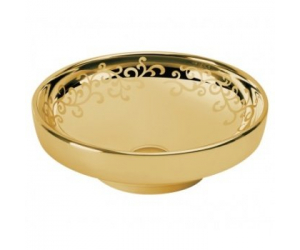 Раковина Vitra Water Jewels 4334B072-2100 40 см встраиваемая, цвет золото с рисунком