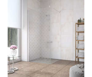 Неподвижная стенка Vegas Glass EAF Lux 76 01 R05, профиль - белый, стекло – флер-де-лис, 76*199,5 см