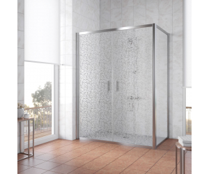 Душевой уголок Vegas Glass Z2P+ZPV, 200 x 90 x 190 см, профиль глянцевый хром, стекло фея