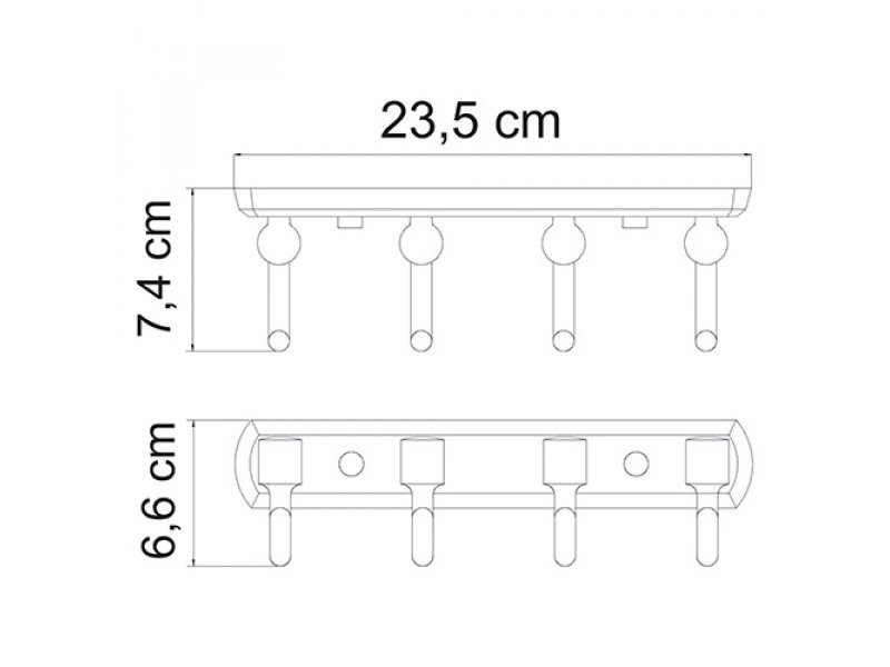 Купить Крючок настенный WasserKRAFT 3074, 4 крючка