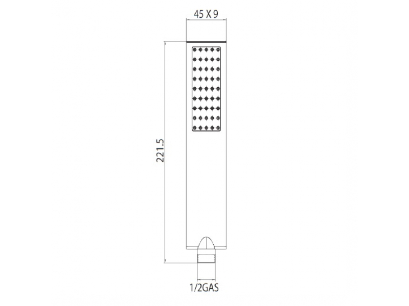 Купить Душевая лейка Bossini Flat One B00270.073, моноструя, черный матовый