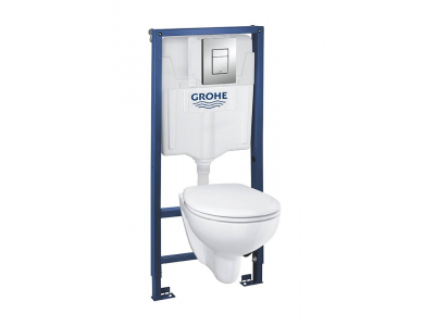 Инсталляция Grohe Solido Compact 39586000 с безободковым унитазом, сиденье микролифт, комплект
