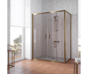 Душевой уголок Vegas Glass Z2P+ZPV, 180 x 100 x 190 см, профиль бронза, стекло бронза