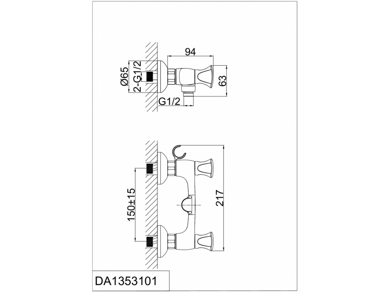 Купить Смеситель D&K Grimm Hessen DA1383101 для душа