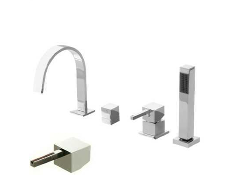 Купить Смеситель Bandini Ice Cube 2 766340PN05LT для ванны/душа, никель/ручка тик