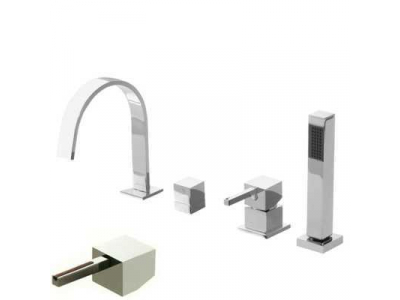Смеситель Bandini Ice Cube 2 766340PN05LT для ванны/душа, никель/ручка тик