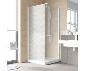 Душевой уголок Vegas Glass EP-Fis Lux, 80 x 80 x 199.5 см, профиль белый, стекло ретро