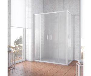 Душевой уголок Vegas Glass Z2P+ZPV, 210 x 70 x 190 см, профиль белый, стекло шиншилла