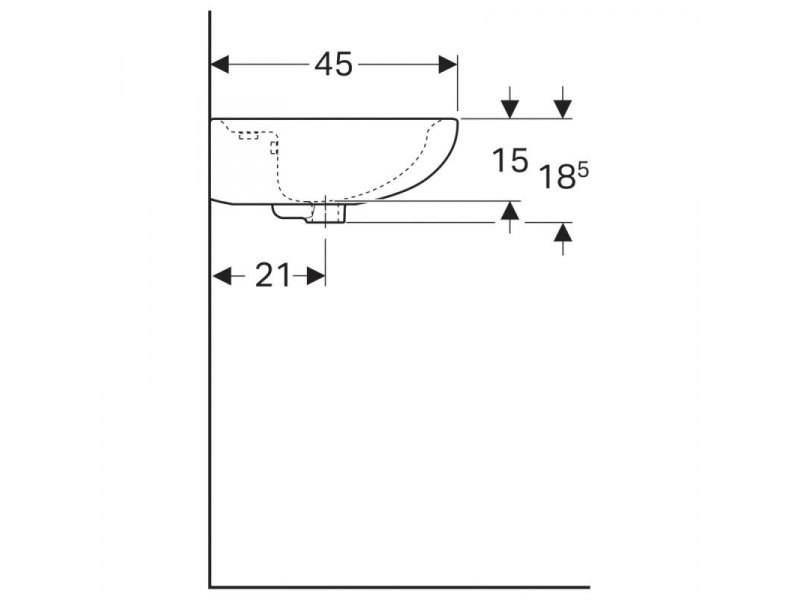 Купить Раковина Geberit Renova 223055000, 55 х 45 см, белая
