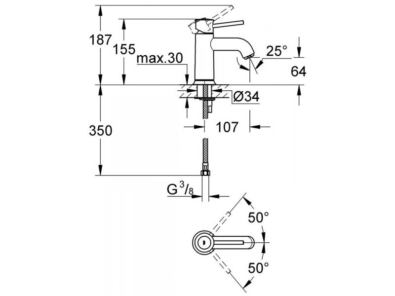 Купить Смеситель для раковины Grohe BauClassic 23162000