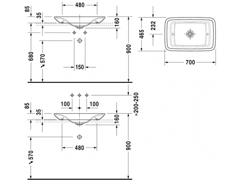 Купить Раковина Duravit PuraVida 0369700000, 70*46,5 см