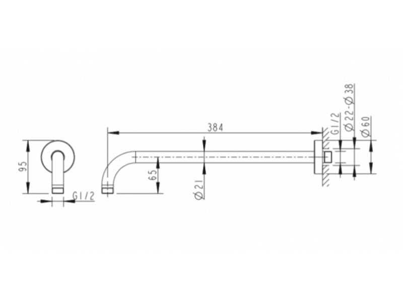 Купить Настенный кронштейн Bravat Built-in D313C-1-RUS для душа, хром