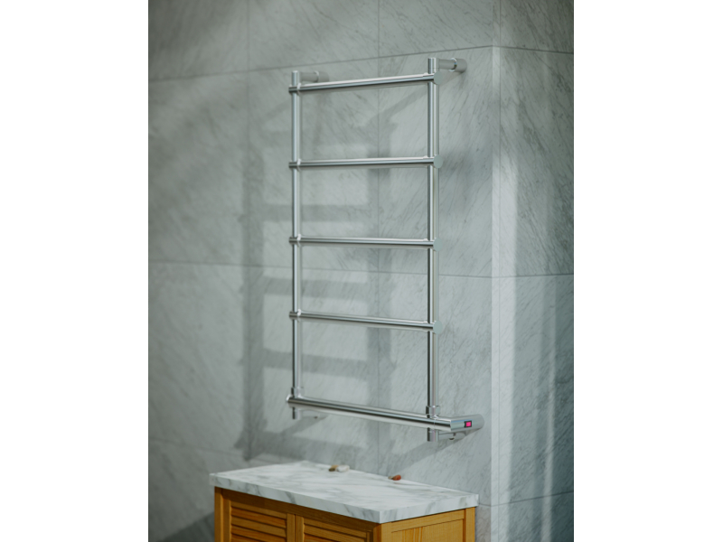 Купить Полотенцесушитель электрический Margaroli Sole 542-5 BOX 5424705CRNB, высота 83.4 см, ширина 57 см, хром