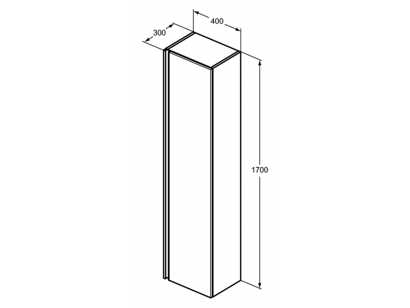 Купить Пенал Ideal Standard Tesi 40 см, серо-коричневый темный матовый, T0054PU