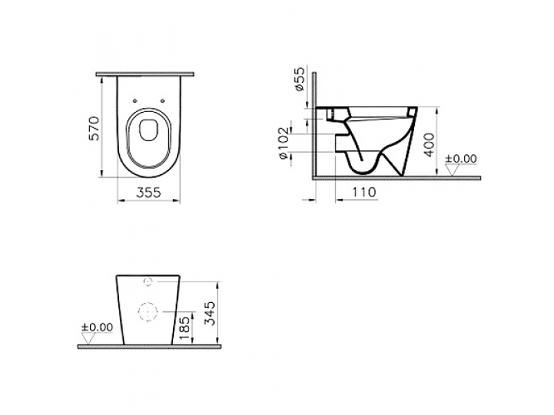 Купить Приставной унитаз Vitra Nest 5138B003-0075