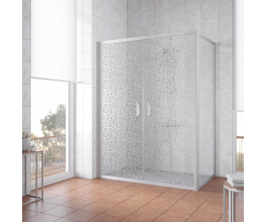 Душевой уголок Vegas Glass Z2P+ZPV, 170 x 80 x 190 см, профиль матовый хром, стекло фея