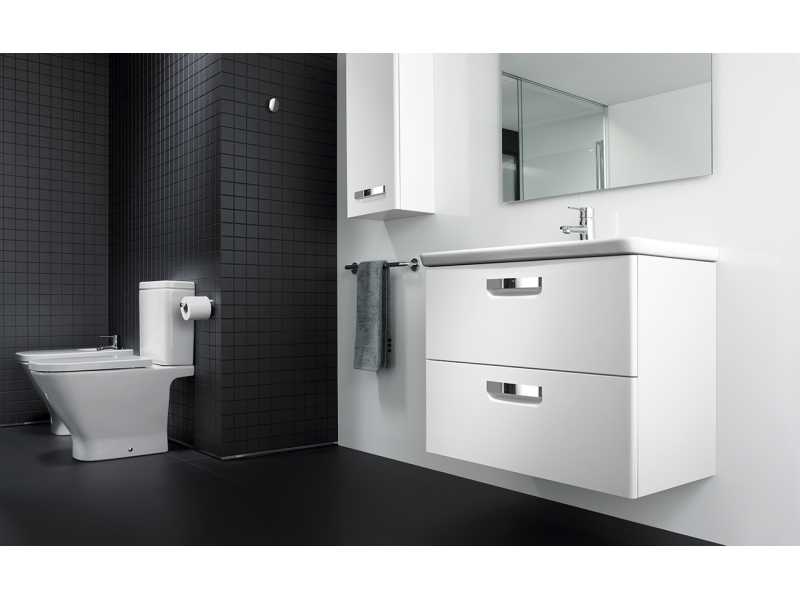 Купить Тумба под раковину Roca Gap 80 белый глянец, ZRU9302877