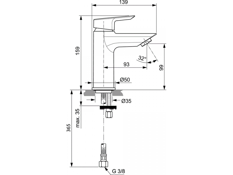 Купить Смеситель для раковины Ideal Standard Tesi A6559AA
