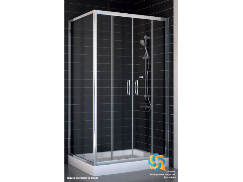 Купить Душевой уголок Vegas Glass Z2P+ZPV, 170 x 100 x 190 см, профиль золото, стекло фея