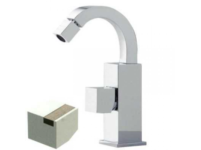 Смеситель Bandini Ice Cube 752220SN01LT для биде, матовый никель/ручка тик