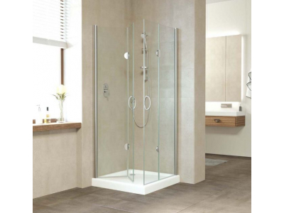 Душевой уголок Vegas Glass 2GPS Lux, 90 x 80 см, профиль белый, стекло ретро