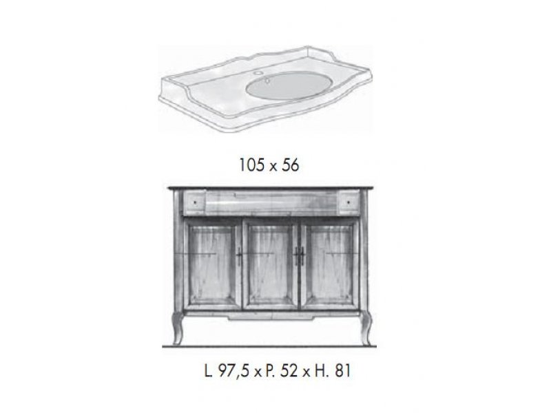 Купить Комплект мебели Labor Legno VICTORIA Composizione H 102, орех/бронза, 105 см